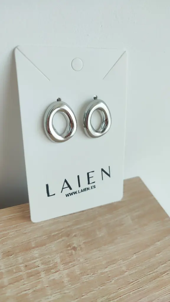 [2175] Pendientes Luna plateado 