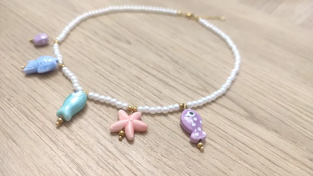 Collar acero perlas charms mar