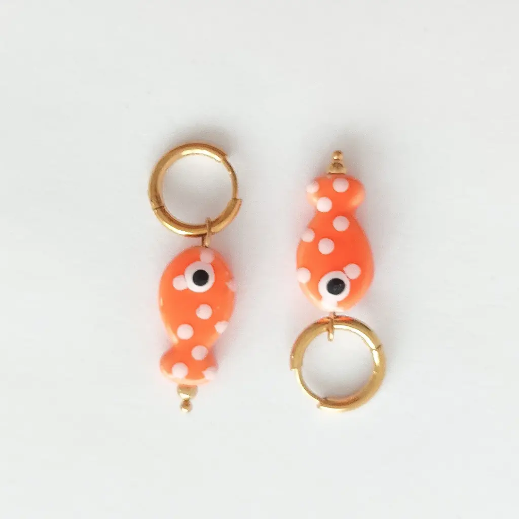 Pendientes peces ceramica