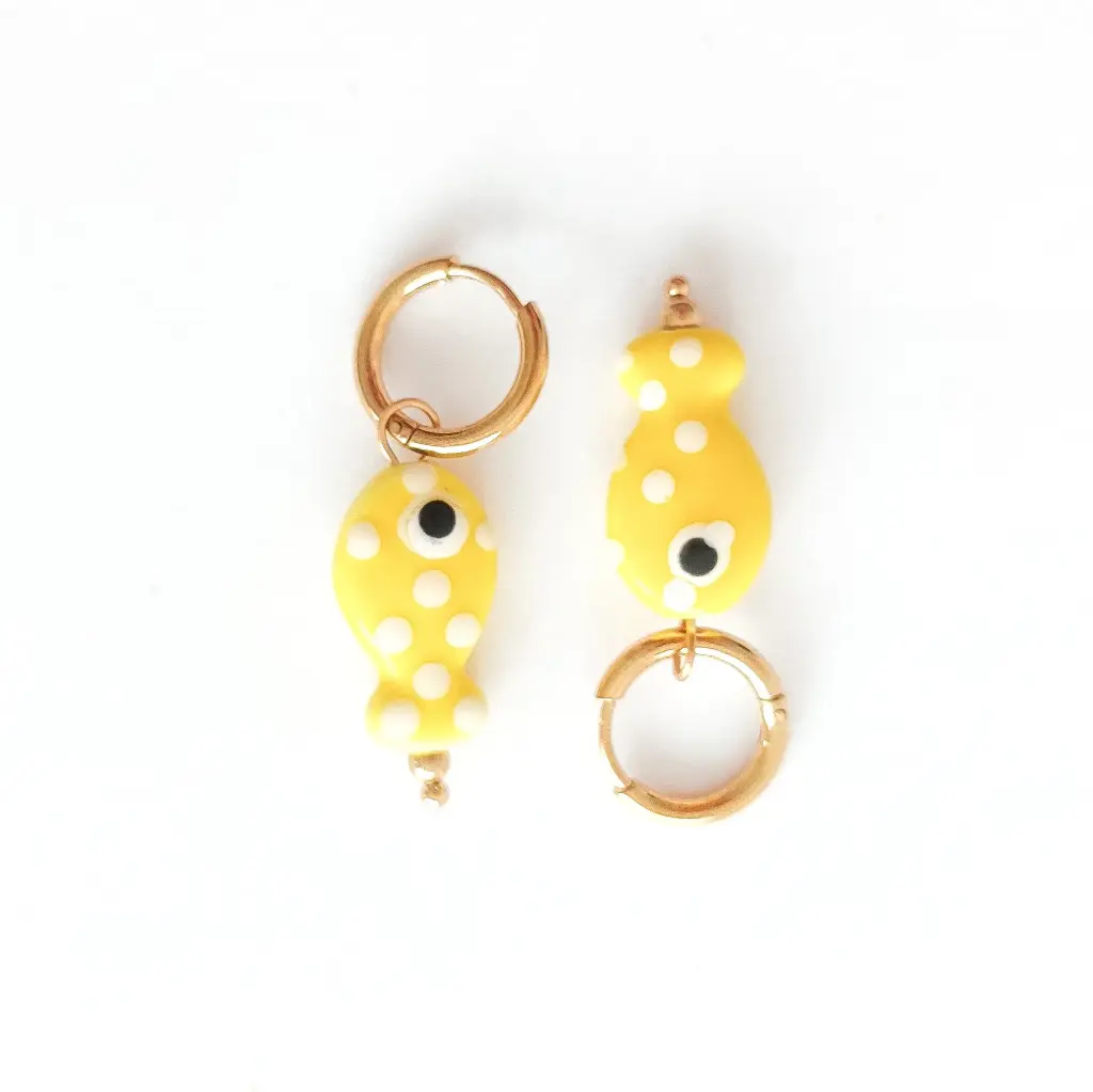 Pendientes peces ceramica
