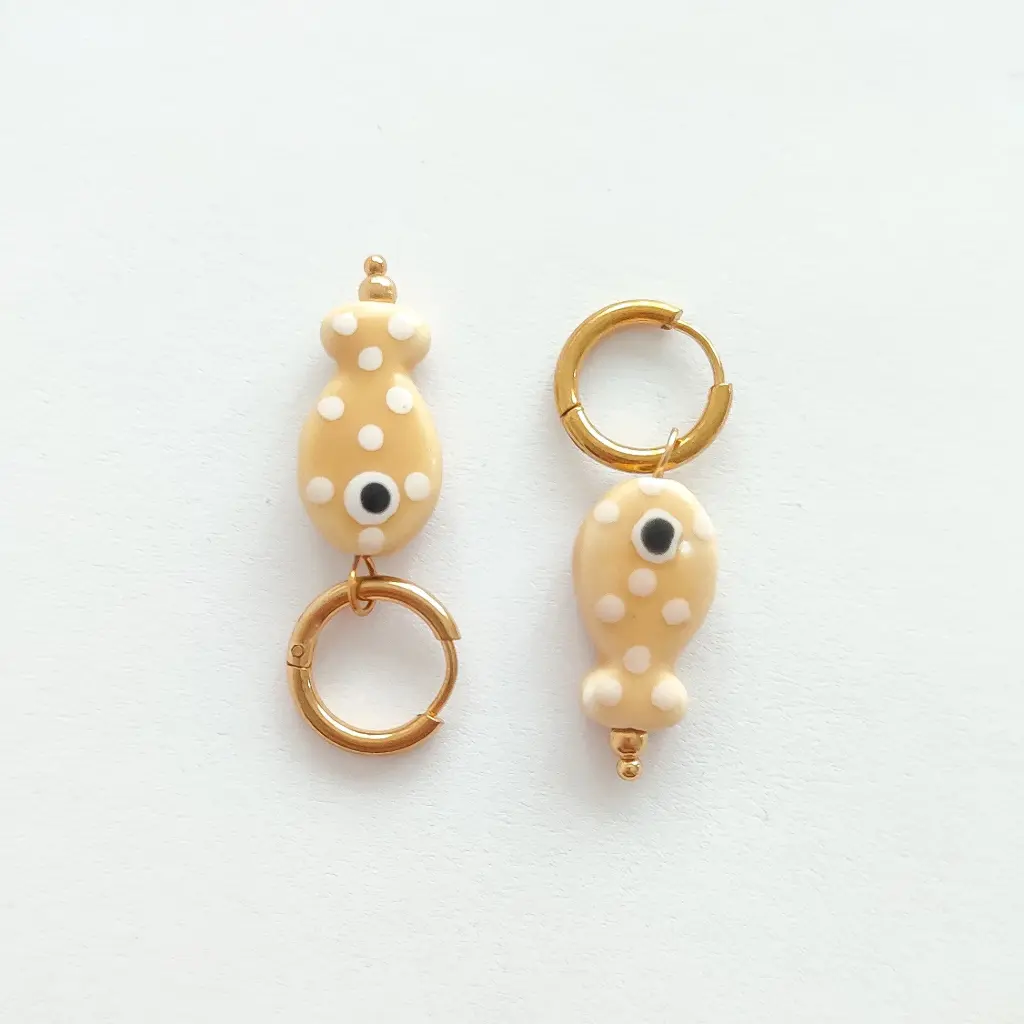 Pendientes peces ceramica