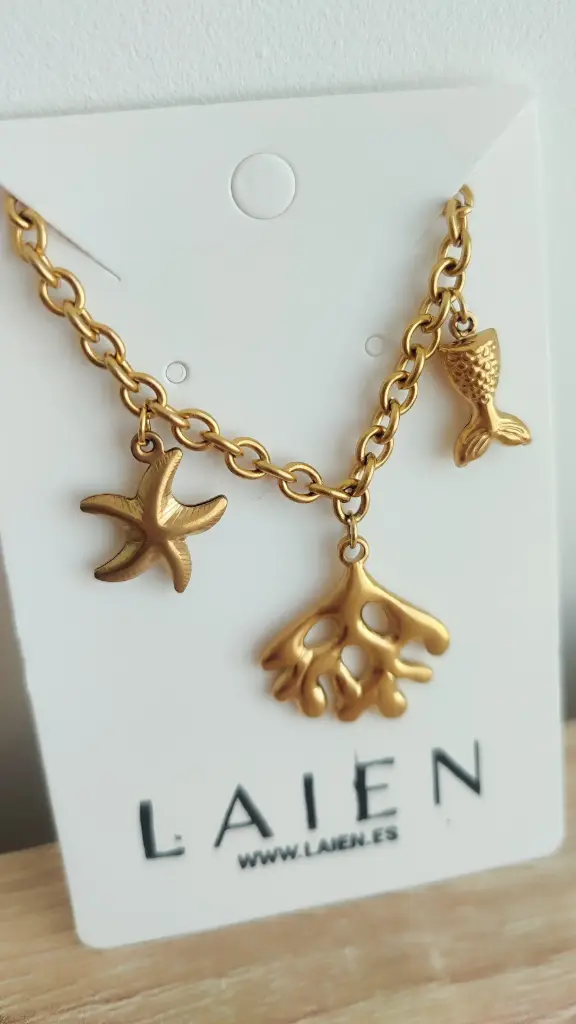 [2120] Pulsera Coral Dorado