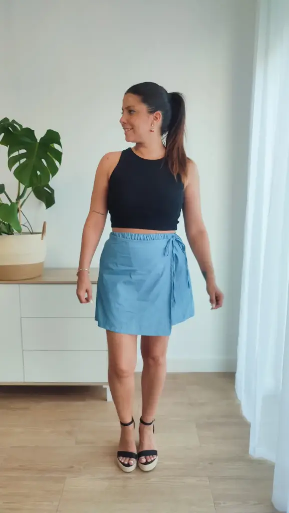 Short Pareo Azul Vaquero