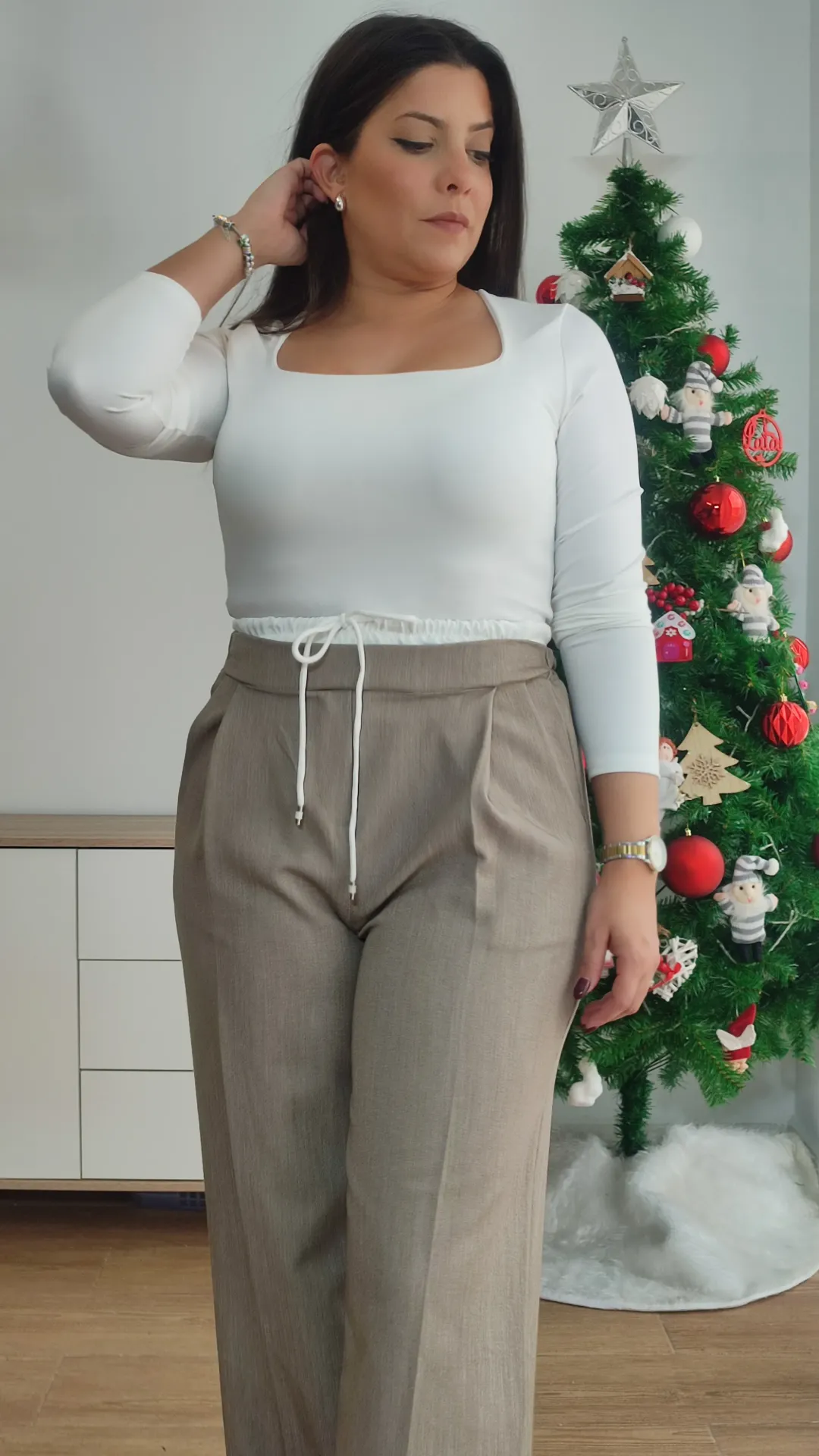 Pantalón Cinturilla Taupe