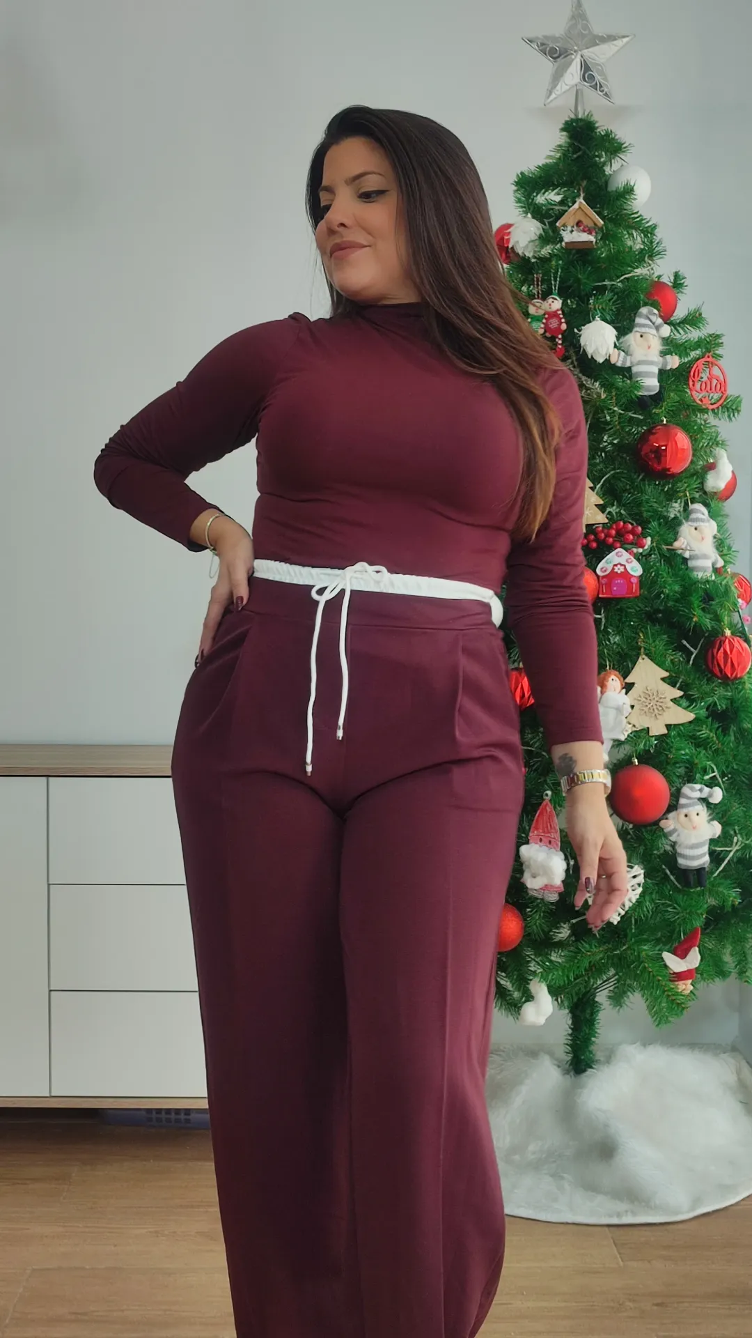 Pantalón Cinturilla Burdeos