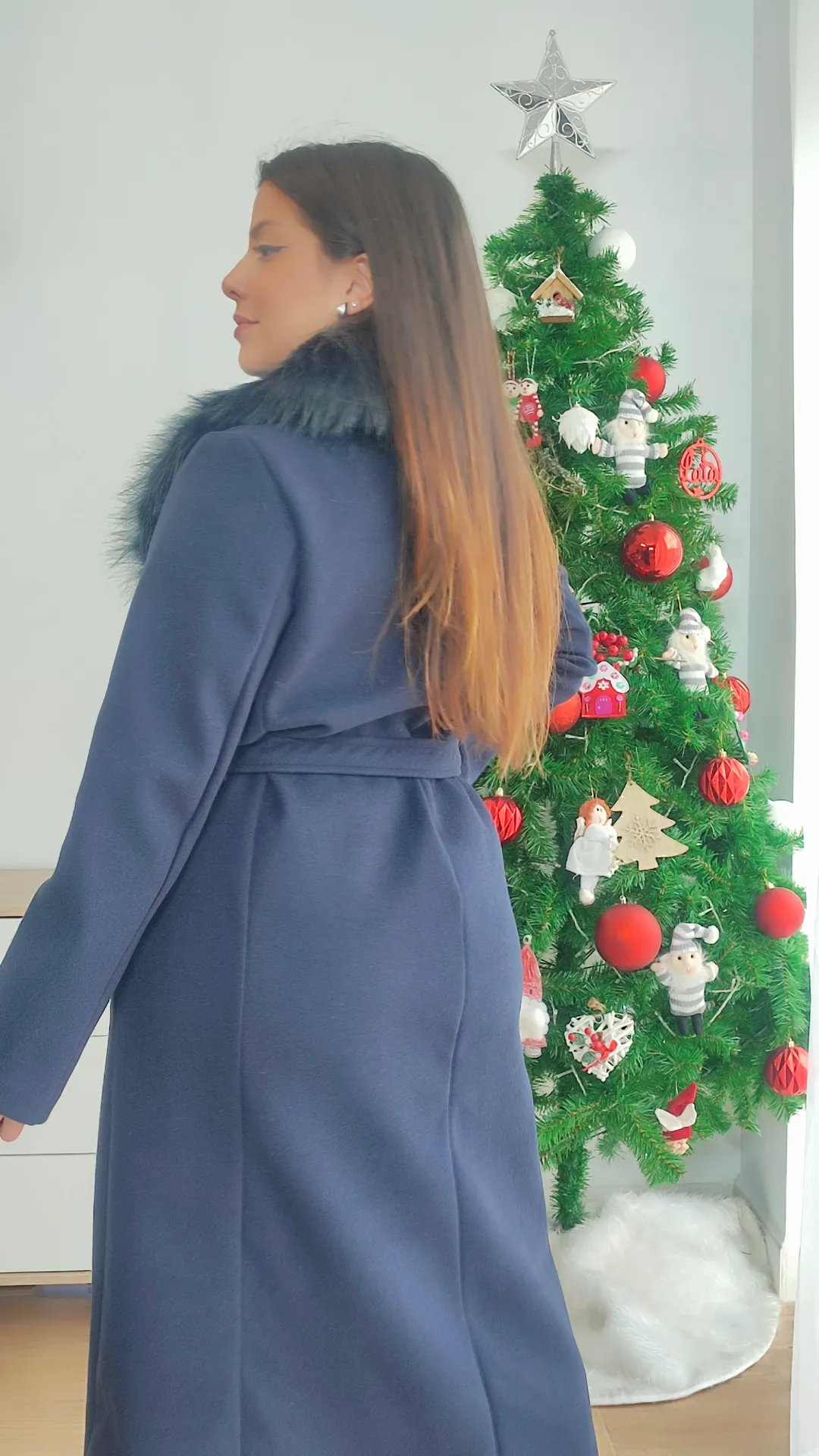 [00903] Abrigo Cuello Pelo Marino