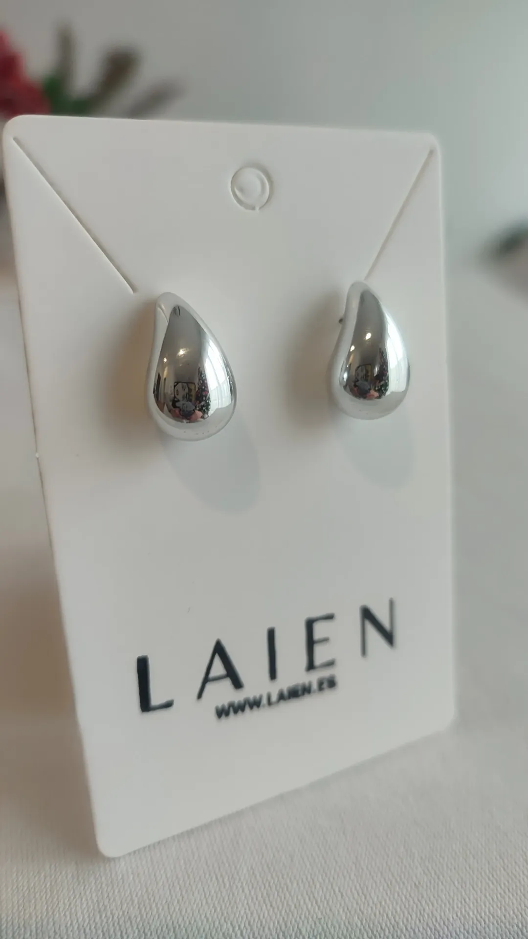 Pendientes Gota Plateado 