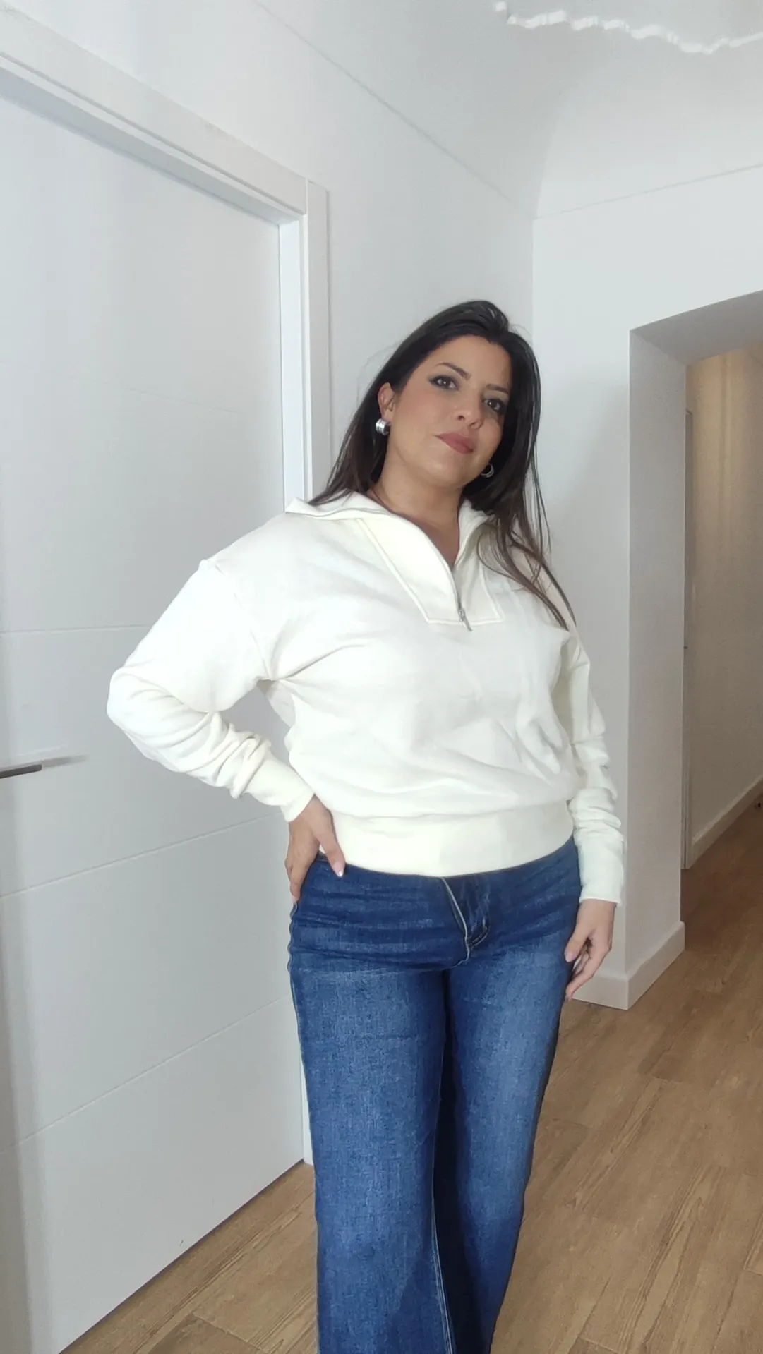 Sudadera Cremallera Crudo