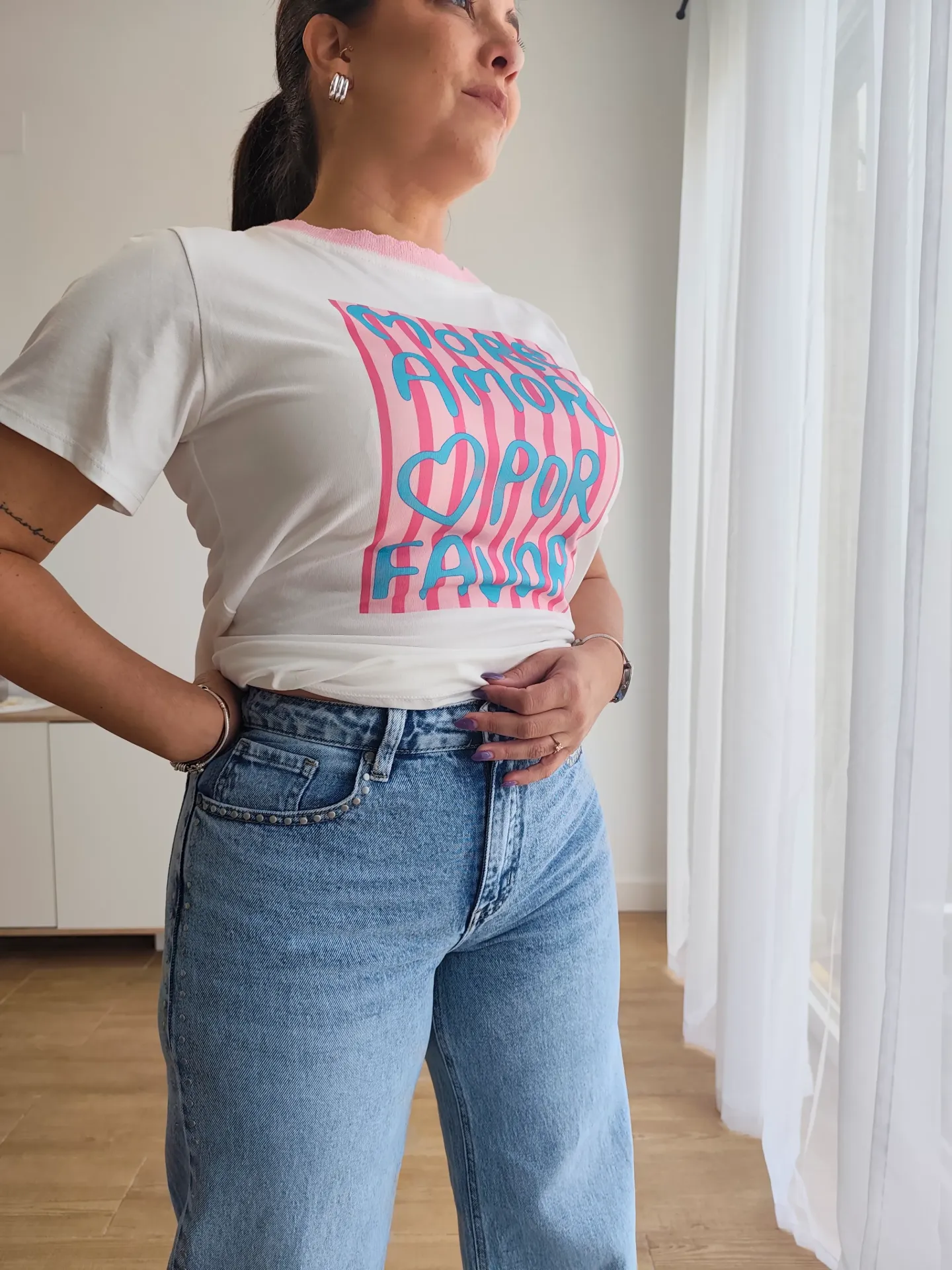 Camiseta Love rosa