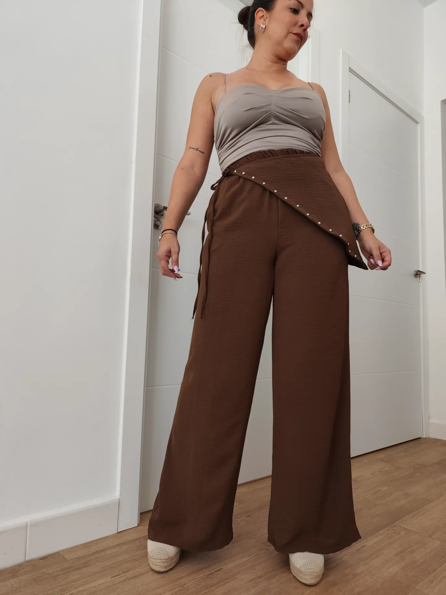 Pantalón pañuelo chocolate