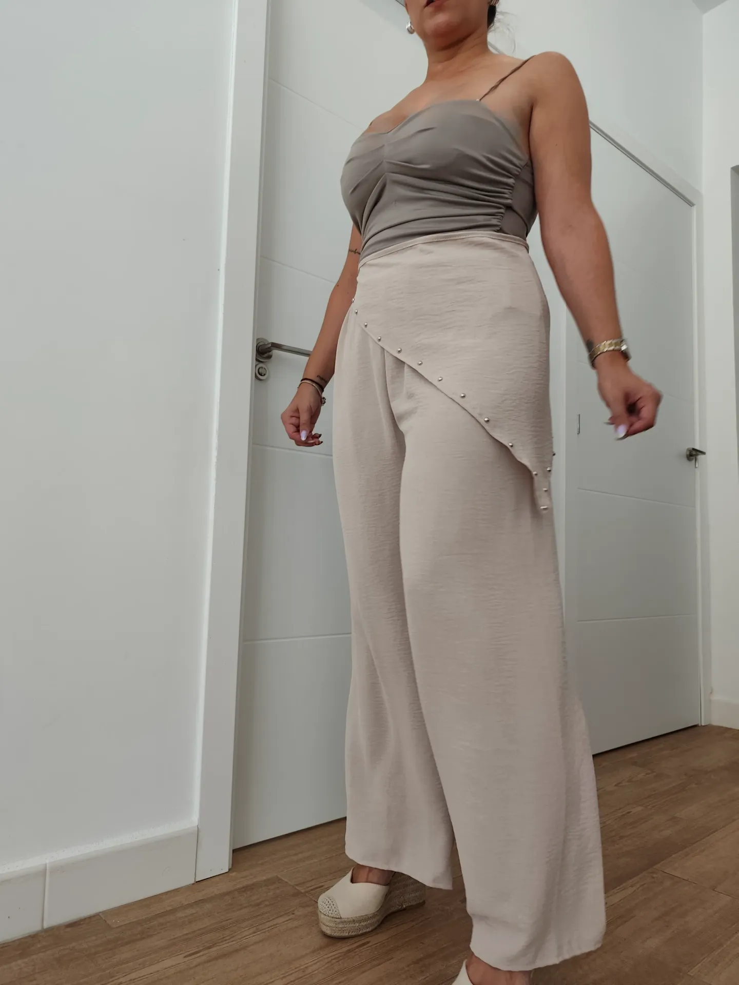 Pantalón pañuelo beige
