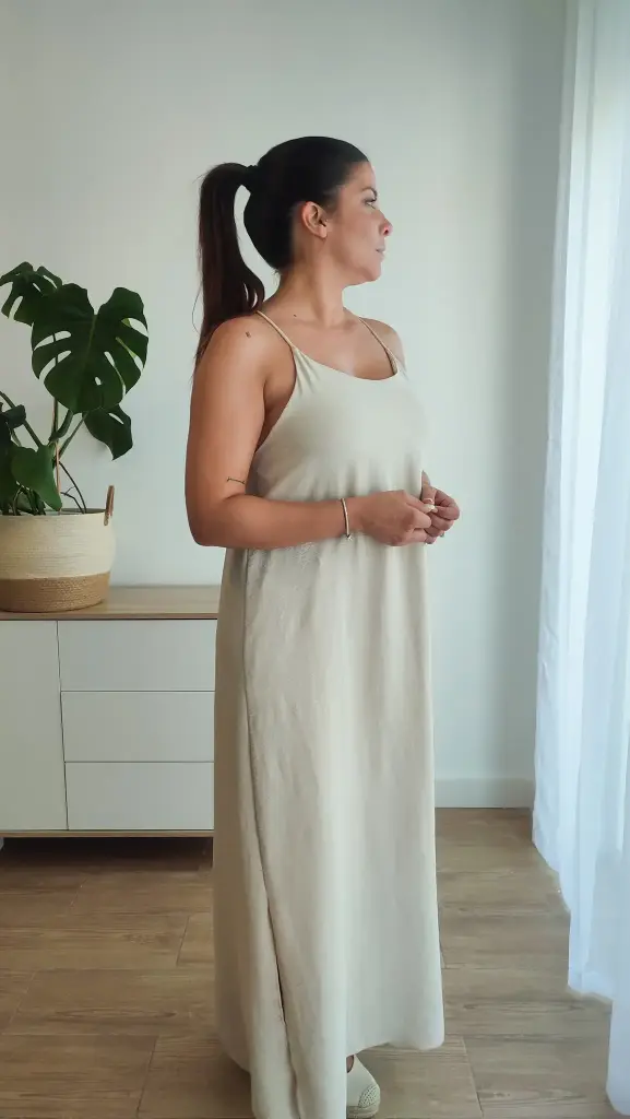 [6097] Vestido Luna Beige