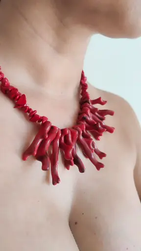[3325] Collar Coral Rojo