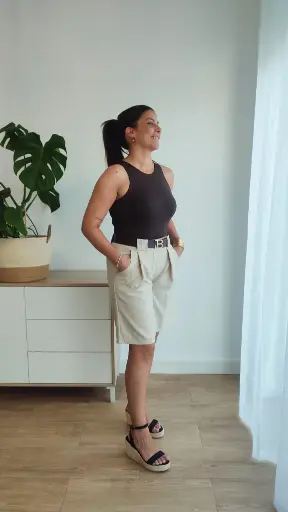 [25112] Short Bolonia Beige